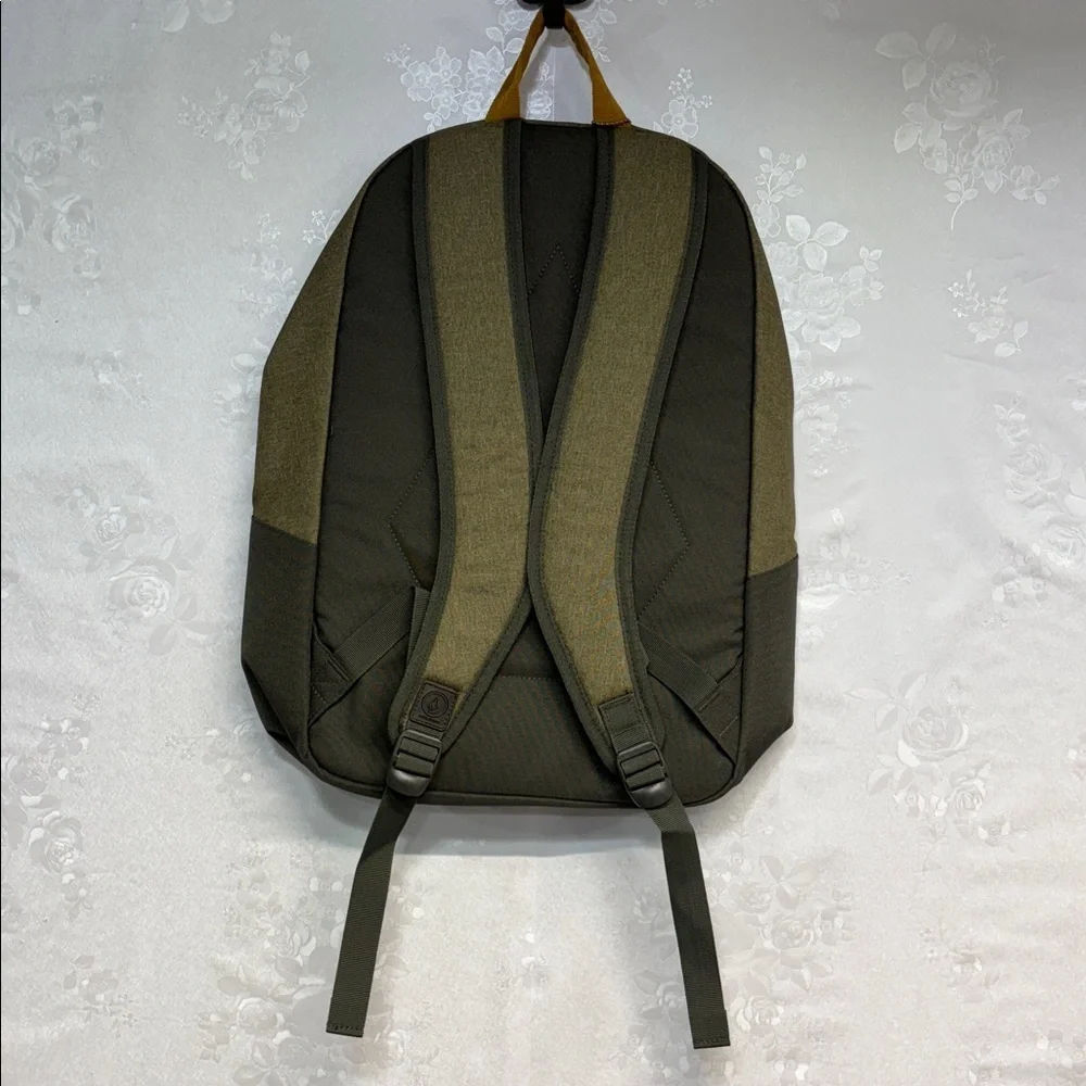 Volcom Academy many pocket Olive and Gray Backpack bag